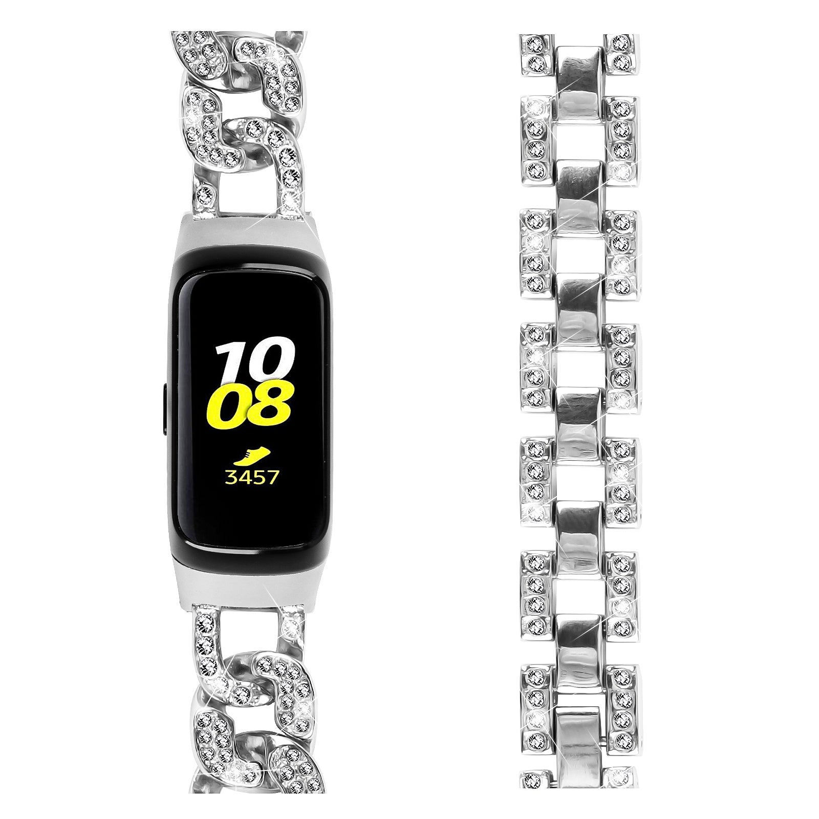 For Samsung Galaxy Fit SM-R370 Rhinestone Decor Watch Band Alloy Metal Jewelry Bracelet Wristband For Samsung Galaxy Fit SM-R370 Rhinestone Decor Watch Band Alloy Metal Jewelry Bracelet Wristband